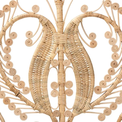 Queen Size Caelinus Rattan Standalone Headboard Natural Brown - Baxton Studio 6 Queen Size Caelinus Rattan Standalone Headboard Natural Brown - Baxton Studio - Image 4