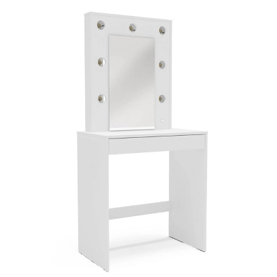 Emma Vanity Table With Lighted Mirror White - Polifurniture 6 Emma Vanity Table With Lighted Mirror White - Polifurniture - Image 4