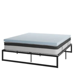 Flash Furniture 14 Inch Metal Platform Bed Frame With 12 Inch Pocket Spring Mattress In A Box And 3 Inch Cool Gel Memory Foam Topper -Baxton Furniture Store GUEST 93dc9910 b7a4 4852 b34c 5b0d746b81e9