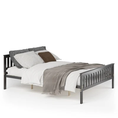 Costway Queen Wood Platform Bed With Headboard And Footboard Mattress Foundation 11 Costway Queen Wood Platform Bed With Headboard And Footboard Mattress Foundation - Image 9