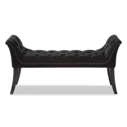 Chandelle Luxe And Contemporary Velvet Upholstered Bench Black - Baxton Studio