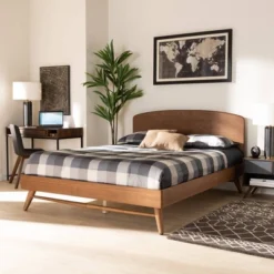 Keagan Transitional Platform Bed Brown - Baxton Studio -Baxton Furniture Store GUEST 967a3333 93a5 45bb 9f8d dcbda5725032