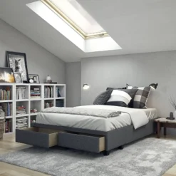 Monica Linen Upholstered Platform Bed With Storage Drawers - Eco Dream -Baxton Furniture Store GUEST 96e272b8 c3b7 40e8 9d4d af382a48e22c