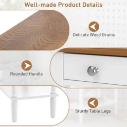 Costway 2 PCS 2-tier End Side Narrow Table Nightstand W/ Drawer For Living Room Bedroom -Baxton Furniture Store GUEST 974acc40 08f0 4f65 9933 903c7ac5c8b2