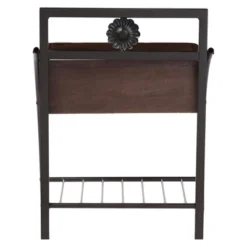 Jevenci Vintage Antique Dark Bronze Metal And Wood 1-Drawer Nightstand - Walnut - Baxton Studio -Baxton Furniture Store GUEST 975c83e5 4e7f 4ecb b3a8 aeac51060e43