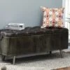 LuxenHome 47.5in. W Metal And Faux Leather Bench. -Baxton Furniture Store GUEST 975d078b 5adf 4e5a b51e acf1f36fefd2