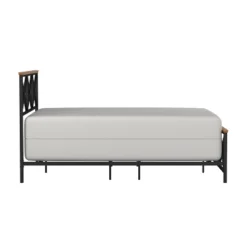Queen Ashford Metal Bed With Wood Accent Textured Black Oak Finished Wood - Hillsdale Furniture -Baxton Furniture Store GUEST 977fc697 f475 4b15 b7db b566cfe06b14
