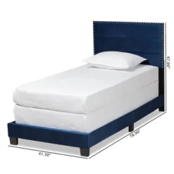 Tamira Glam Velvet Fabric Upholstered Panel Bed - Baxton Studio -Baxton Furniture Store GUEST 98a490b9 0c11 4adb 8437 4456e70435fc