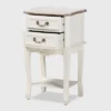 Amalie 2 Drawer Wood Nightstand White/Oak - Baxton Studio -Baxton Furniture Store GUEST 9999f328 195c 43f7 9afc 9a4e8922d6d5