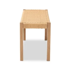 Pacari Rustic Transitional Wood Hemp Accent Bench Oak Brown - Baxton Studio -Baxton Furniture Store GUEST 99a9113e 5fb3 419b 8e26 876e6b2c914e