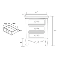 Levron And Antique Wood 3 Drawer Nightstand Walnut Brown/Antique White - Baxton Studio -Baxton Furniture Store GUEST 99b74c51 7005 42b0 9583 31a529f992c9