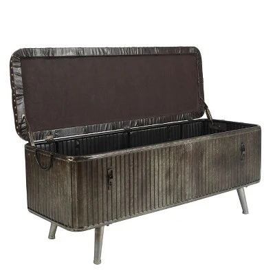 LuxenHome 47.5in. W Metal And Faux Leather Bench. 11 LuxenHome 47.5in. W Metal And Faux Leather Bench. - Image 9