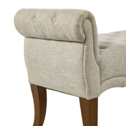 HOMCOM Traditional Style Entryway Bed End Shoe Bench With Button Tufted And Rounded Arm For Living Room -Baxton Furniture Store GUEST 9a517f25 e120 4adb 9d95 e59730b9cfe8