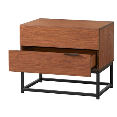 Noble 2 Drawers Nightstand Walnut - Buylateral 6 Noble 2 Drawers Nightstand Walnut - Buylateral - Image 4