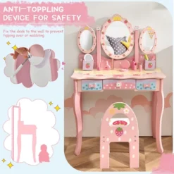 Costway Kids Vanity Princess Makeup Dressing Table Chair Set W/ Tri-fold Mirror Pink 16 Costway Kids Vanity Princess Makeup Dressing Table Chair Set W/ Tri-fold Mirror Pink -Baxton Furniture Store GUEST 9efd3186 2092 4560 8fcd 5a46338e53b8