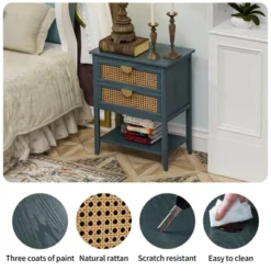 Archie Ash Wood Veneer 2 Drawer And Pine Legs Nightstand With Storage - The Pop Maison -Baxton Furniture Store GUEST 9fafdd64 a0a8 4ead ac7d 22f57bdd65b9