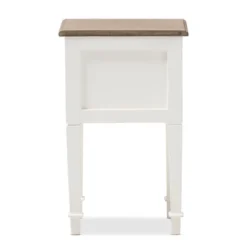 Dauphine 1 Drawer Provincial Style Oak And Distressed Finish Wood Nightstand White - Baxton Studio -Baxton Furniture Store GUEST a0d2caf3 8fde 4cf2 bc08 946439ddd8d6