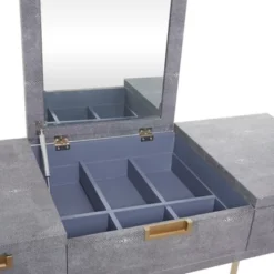 Contemporary Wood Console Table Dressing Table Desk With Mirror And Stool Set - Olivia & May -Baxton Furniture Store GUEST a44d40bb 20d7 4b02 9a79 50dbdb7f8a50