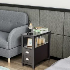 Costway End Table Space-Saving Rectangular Bedside Table W/ 2 Drawers & Shelf Espress 13 Costway End Table Space-Saving Rectangular Bedside Table W/ 2 Drawers & Shelf Espress -Baxton Furniture Store GUEST a5584f41 709a 46ae b14a ec7ea062d5dd