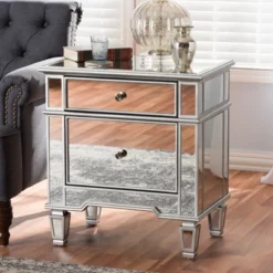 Sussie Hollywood Regency Glamour Style Mirrored 2 - Drawer Nightstand - Baxton Studio 13 Sussie Hollywood Regency Glamour Style Mirrored 2 - Drawer Nightstand - Baxton Studio -Baxton Furniture Store GUEST a5a6ef60 7c34 4aff 8375 402e9e84f99f
