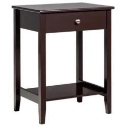 Costway Nightstand End Table Storage Display Bedroom Furniture Drawer Shelf Beside WhiteBrownGrey -Baxton Furniture Store GUEST a644943a 7113 478f 8411 5b4101473933