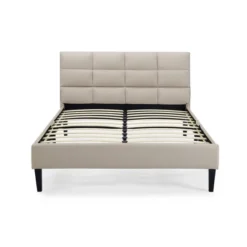 Zelda Upholstered Platform Bed - Lifestyle Solutions -Baxton Furniture Store GUEST a7872dcd 5d0e 4ae4 9b6d 33d5552f9ee0