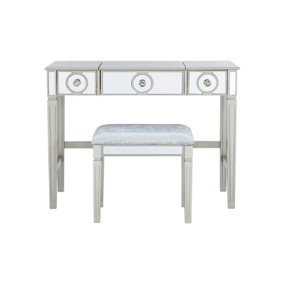 Madison Silver Vanity Set Silver - Linon 6 Madison Silver Vanity Set Silver - Linon - Image 4