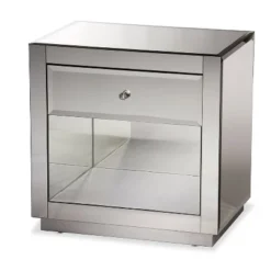Rochadh Hollywood Glamour Style 1 Drawer And 1 Shelf Nightstand And Bedside Table Silver - Baxton Studio -Baxton Furniture Store GUEST a810fd35 7902 442c 9892 68c11a5564d0