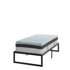 Emma And Oliver Complete Bed Set: Metal Platform Frame; Hybrid Pocket Spring Mattress In A Box And Cool Gel Memory Foam Topper -Baxton Furniture Store GUEST a8150b74 3b1c 4618 a29c 69fb23720955