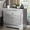 Tenaya 2 Drawer Nightstand With Hidden Drawer And USB Ports Silver - HOMES: Inside + Out -Baxton Furniture Store GUEST a96b115c d0b3 4410 b15c 7baf612f4ded