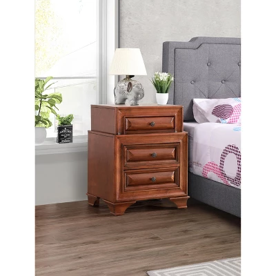 Passion Furniture LaVita 3-Drawer Oak Nightstand (29 In. H X 17 In. W X 24 In. D) 8 Passion Furniture LaVita 3-Drawer Oak Nightstand (29 In. H X 17 In. W X 24 In. D) - Image 6