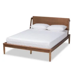 Sadler Mid-Century Modern Platform Bed Walnut/Brown - Baxton Studio -Baxton Furniture Store GUEST ad05c158 8839 401a 9c53 9c10321b49cb