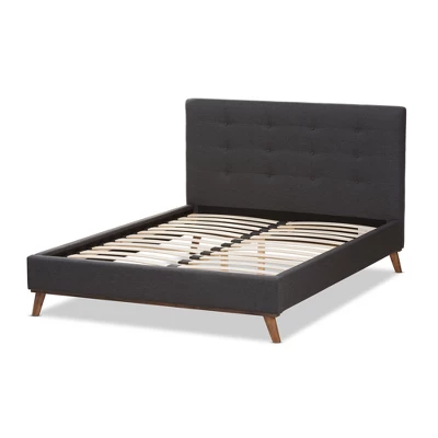 Valencia Mid - Century Modern Fabric Platform Bed - Baxton Studio 4 Valencia Mid - Century Modern Fabric Platform Bed - Baxton Studio - Image 2