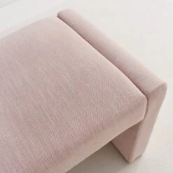 Kaia 47" Contemporary Farmhouse Linen Fabric Waterfall Upholstered Bench-The Pop Maison -Baxton Furniture Store GUEST ae841cd4 abd2 4326 bf60 b920758fed70