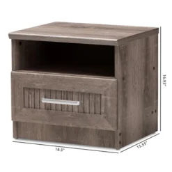 Gallia Modern And Contemporary Oak Finished 1 Drawer Nightstand Brown - Baxton Studio -Baxton Furniture Store GUEST b001b592 30a8 4469 8327 9a8a56771a5a