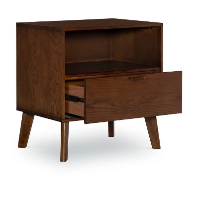 Reid 1 Drawer Nightstand Walnut - Linon 4 Reid 1 Drawer Nightstand Walnut - Linon - Image 2