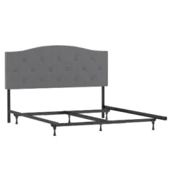 Full/Queen Provence Upholstered Arch Adjustable Tufted Headboard With Frame Glacier Gray Fabric - Hillsdale Furniture -Baxton Furniture Store GUEST b1b9b2e9 e81a 4927 bfcc 88e803552753