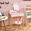Costway Kids Vanity Set Rabbit Makeup Dressing Table Chair Set W/ Mirror Drawer WhitePink -Baxton Furniture Store GUEST b1ed5ef9 9563 4fb4 a7d7 6cd477e97e35