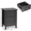 Costway Set Of 2 Nightstand End Beside Sofa Table W/ 3 Drawers Bedroom Furniture Black -Baxton Furniture Store GUEST b2145377 e17b 4ee1 abd8 59847d275d58