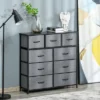 HOMCOM 9 Drawers Storage Chest Dresser Organizer Unit W/ Steel Frame, Wood Top, Easy Pull Fabric Bins, For Bedroom, Hallway, Closet, Entryway -Baxton Furniture Store GUEST b53e9bee 177c 4dff 8eb4 669746181392