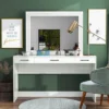 2pc Grayde 3 Drawer Vanity Table And Mirror Set With Led Trim And USB Ports - Luminous White - MiBasics -Baxton Furniture Store GUEST b62b121f d611 4780 96d2 f894a753c4fa