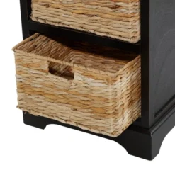 Farmhouse Wooden Chest With Wicker Basket Drawers Black - Olivia & May -Baxton Furniture Store GUEST b6b18fac 0252 410e b8d3 6b3d87869f8f