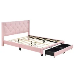 Queen Size Linen Upholstered Storage Platform Bed With Two Drawers-ModernLuxe -Baxton Furniture Store GUEST b84987fd d8e9 48fb 8d23 878833cc4b5f