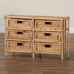 Dariana Rattan 6 Drawer Storage Cabinet Natural/Brown - Bali & Pari 20 Dariana Rattan 6 Drawer Storage Cabinet Natural/Brown - Bali & Pari -Baxton Furniture Store GUEST b9006476 daa4 4a58 84ff 6449eb95c0cd