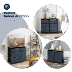 Costway 6-Drawer Dresser Organizer Closet Storage Cabinet With Foldable Fabric Drawer -Baxton Furniture Store GUEST b90cc758 cb54 42e4 9907 e36bc03bb388