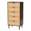 Maureen Wood And Rattan 5 Drawer Storage Chest Espresso/Natural Brown - Baxton Studio -Baxton Furniture Store GUEST b9cb50c9 dc26 4563 bcd6 ababbcf653ff