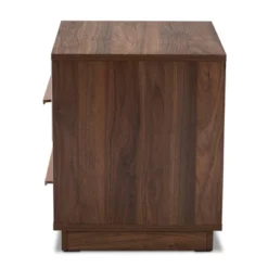 Mette Walnut Finished Wood Nightstand White - Baxton Studio -Baxton Furniture Store GUEST b9d1d3d0 14fa 4fc4 9305 cdd65feb1453