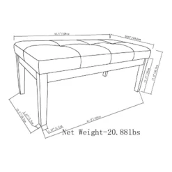 43" Abbey Tufted Ottoman Benches - Wyndenhall -Baxton Furniture Store GUEST b9d26856 7613 4b63 88a4 04e605b2739a