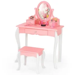 Costway Kids Vanity Princess Makeup Dressing Table Stool Set W/ Mirror Drawer 20 Costway Kids Vanity Princess Makeup Dressing Table Stool Set W/ Mirror Drawer -Baxton Furniture Store GUEST b9f4fecb 6ae9 4ebc 9382 e4374a248990