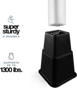 Adjustable Bed Risers - Heavy Duty Furniture Riser Set Of 4 In Heights Of 8, 5, Or 3 Inches For Table Risers, Bed Frame Risers In Black – Homeitusa 15 Adjustable Bed Risers - Heavy Duty Furniture Riser Set Of 4 In Heights Of 8, 5, Or 3 Inches For Table Risers, Bed Frame Risers In Black – Homeitusa -Baxton Furniture Store GUEST bab3f838 dc7c 483c 9d08 49851ba27c29